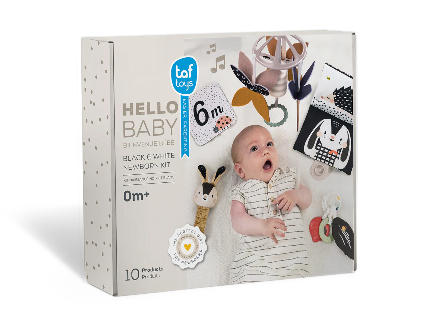 Kit para recién nacido en blanco y negro