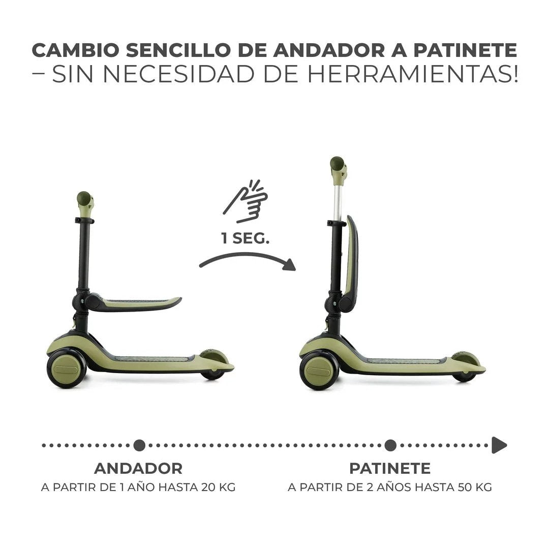 Triciclo Monopatin 2 en 1 Halley Stone White