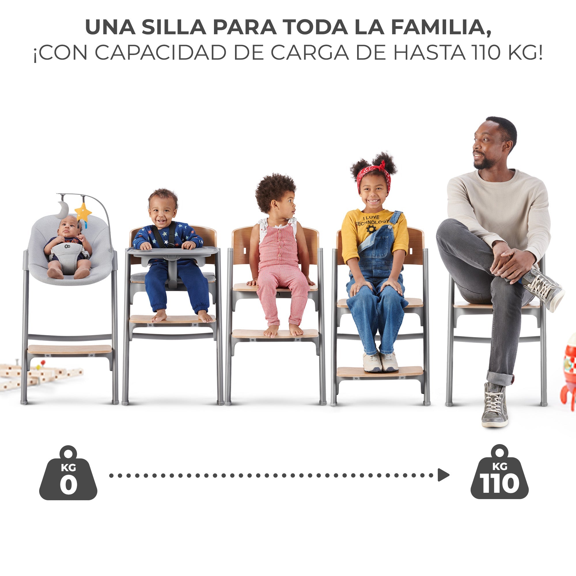 Silla de comer evolutiva LIVY 4 en 1 Wood + Calmee