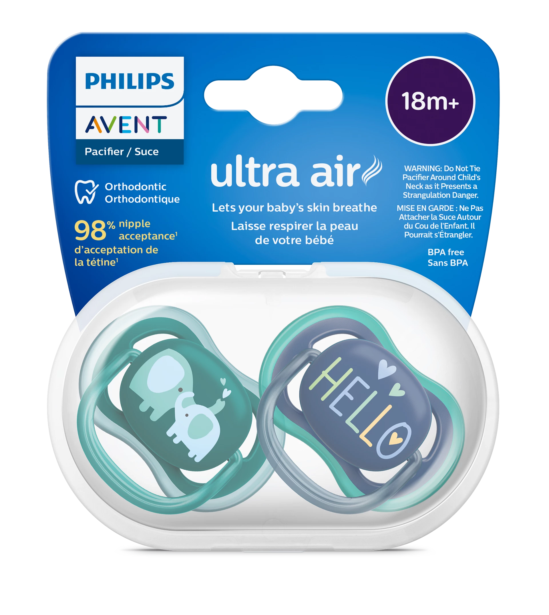Set 2 Chupetes Philips Avent Ultra Air 18m+