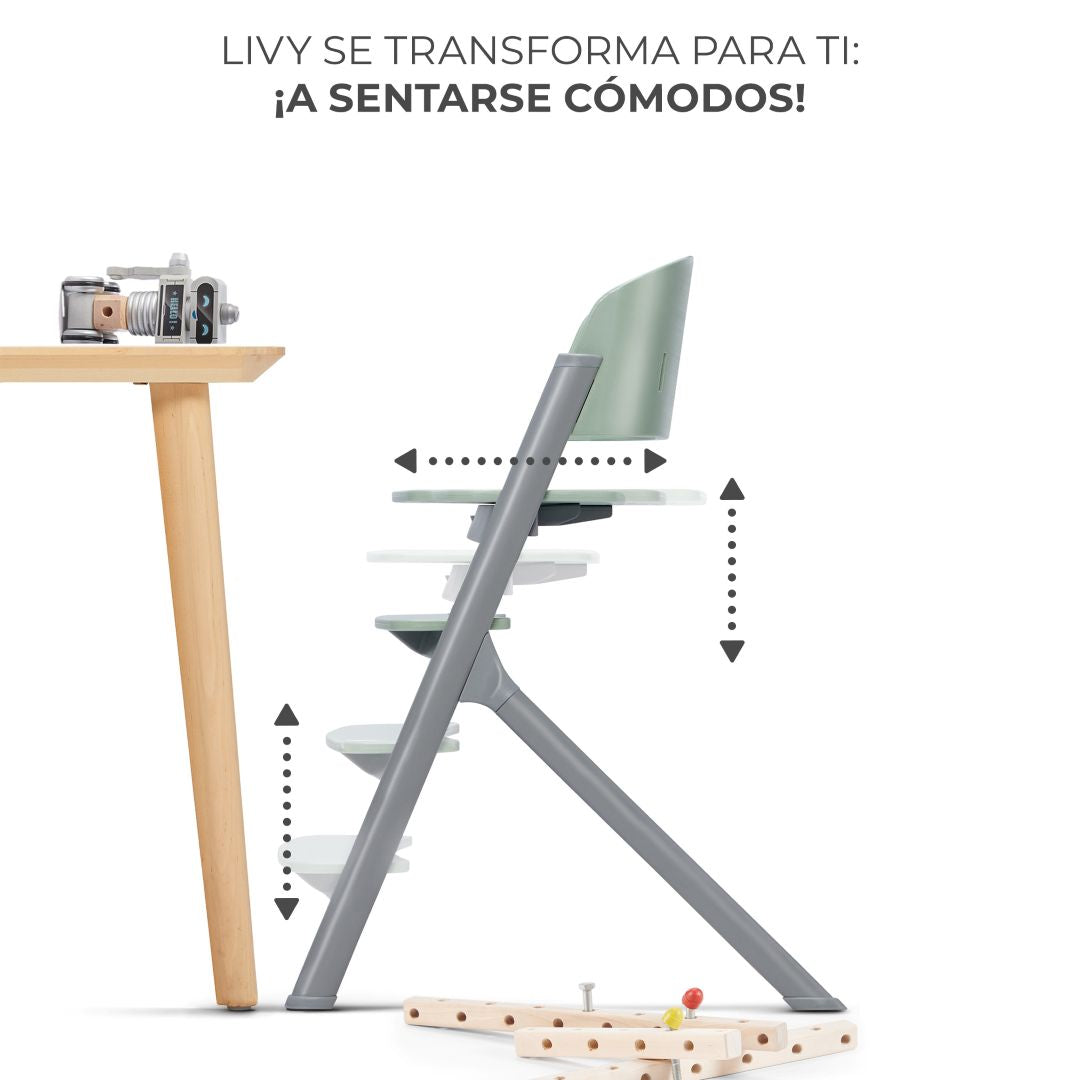 Silla de comer evolutiva LIVY 4 en 1 Olive + Calmee