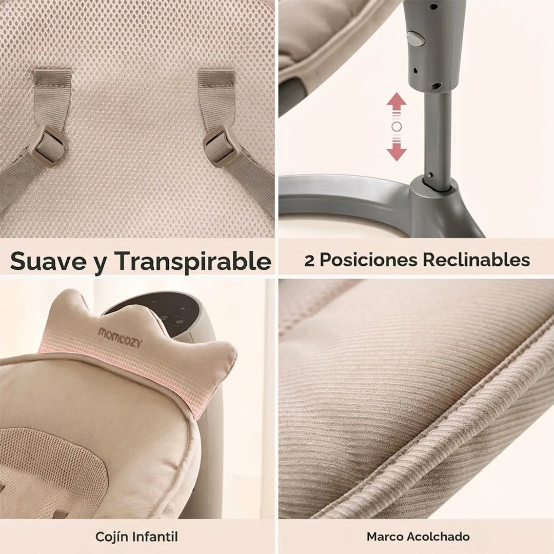 Mecedora Eléctrica Momcozy 2 en 1 Columpio Convertible