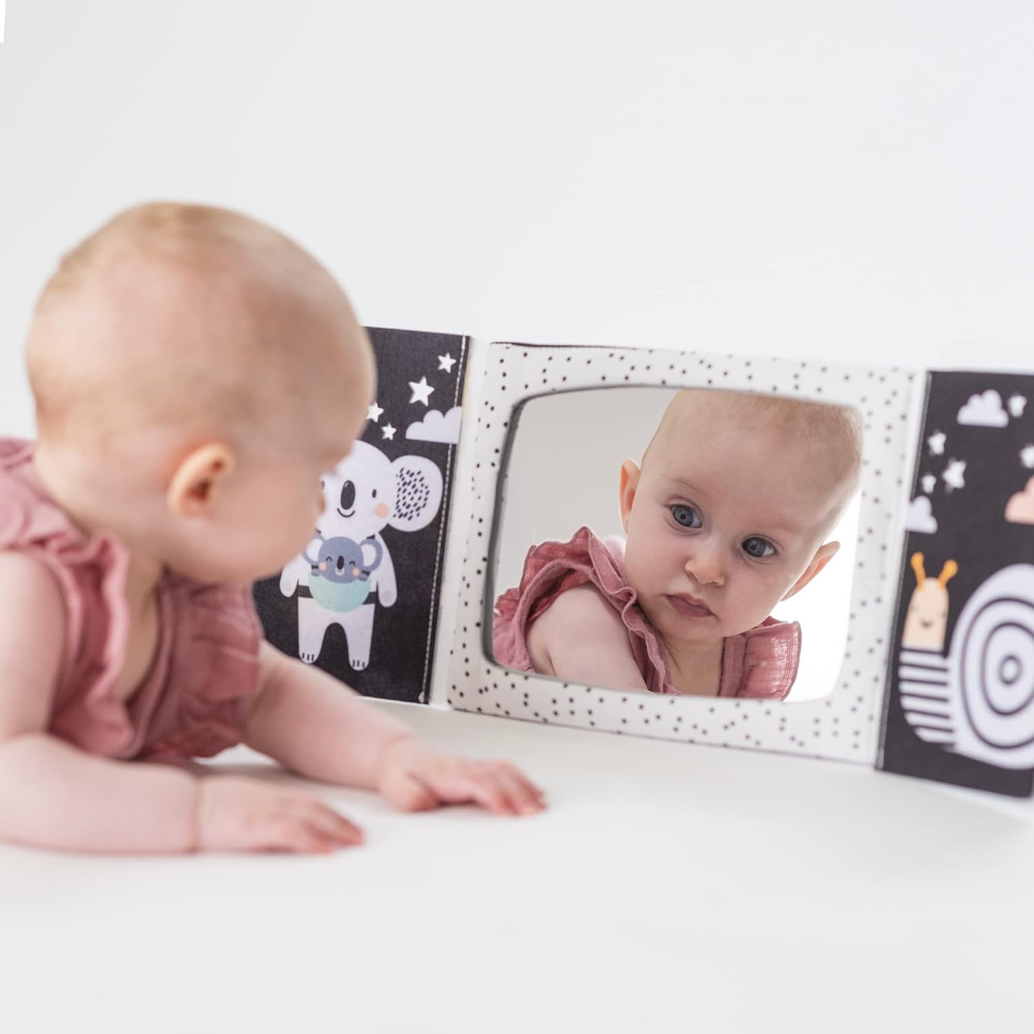 Espejo y Libro Tummy Time Blanco y Negro