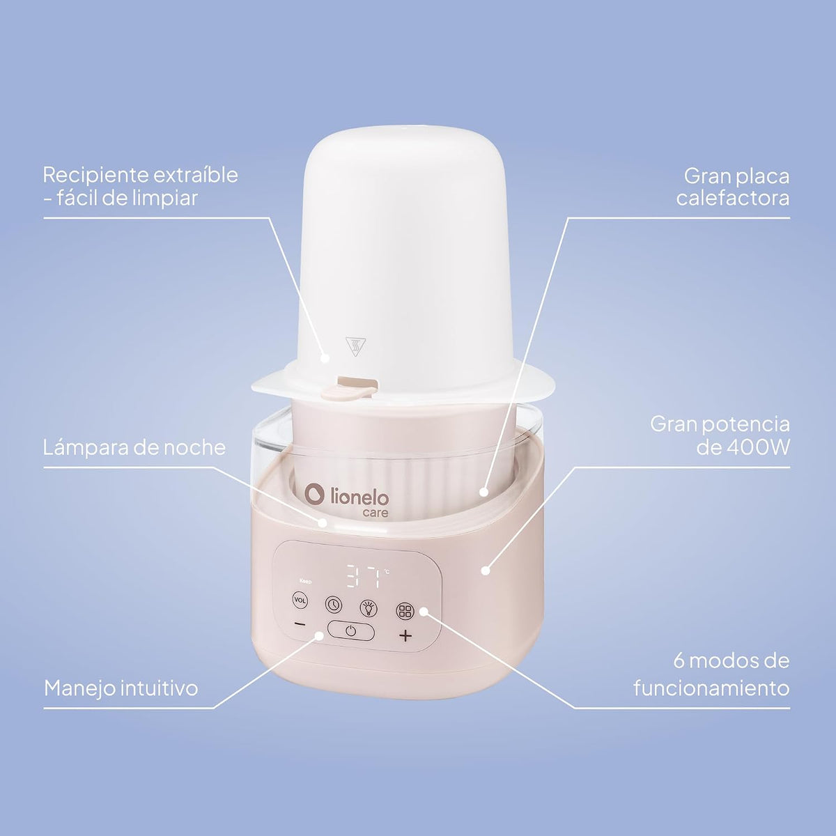 Calentador y Esterilizador de Mamaderas Beige Latte Thermup 4.0 Lionelo