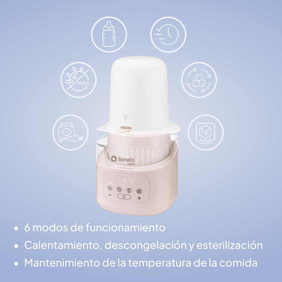 Calentador y Esterilizador de Mamaderas Beige Latte Thermup 4.0 Lionelo