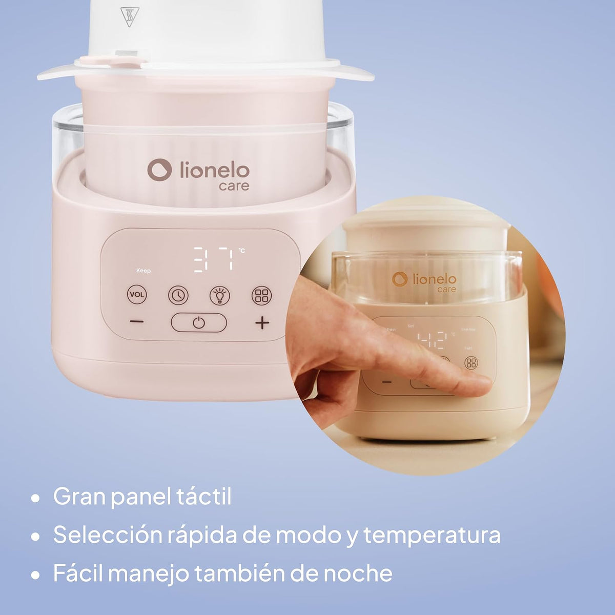 Calentador y Esterilizador de Mamaderas Beige Latte Thermup 4.0 Lionelo