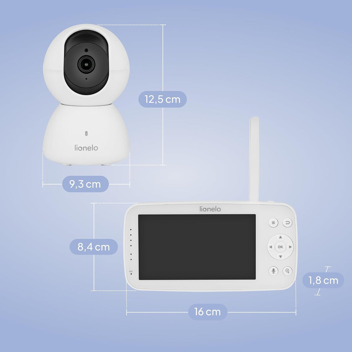 Monitor Babyline 8.4 Cámara Vigilancia Bebés con Cámara 5”