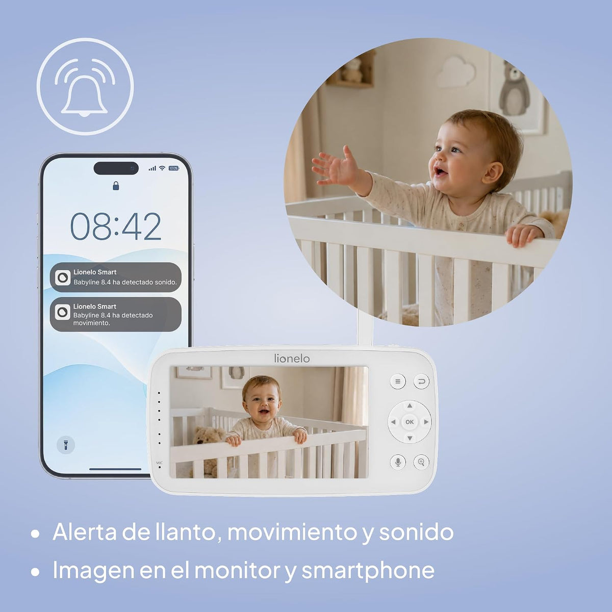 Monitor Babyline 8.4 Cámara Vigilancia Bebés con Cámara 5”