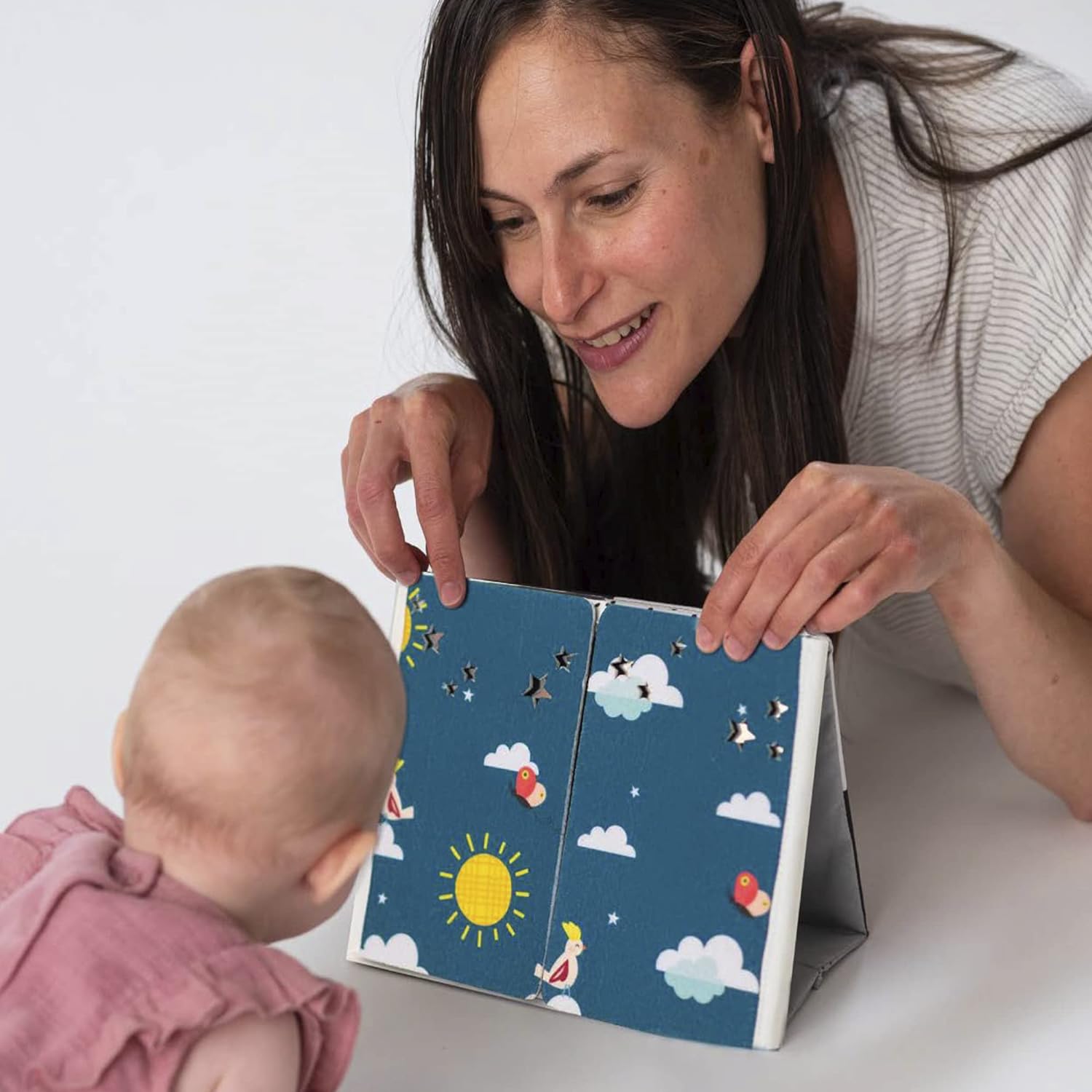 Espejo y Libro Tummy Time Blanco y Negro