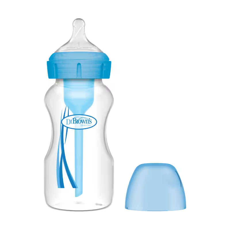 Mamadera Anticólico Boca Ancha 270ml Azul Dr Brown’s