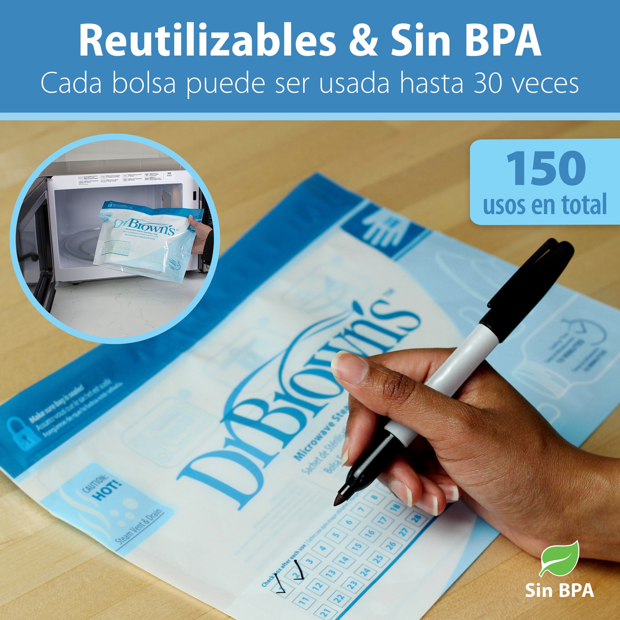 Bolsas para Esterilizar al Microondas 5UN (uso hasta 20/30 veces)