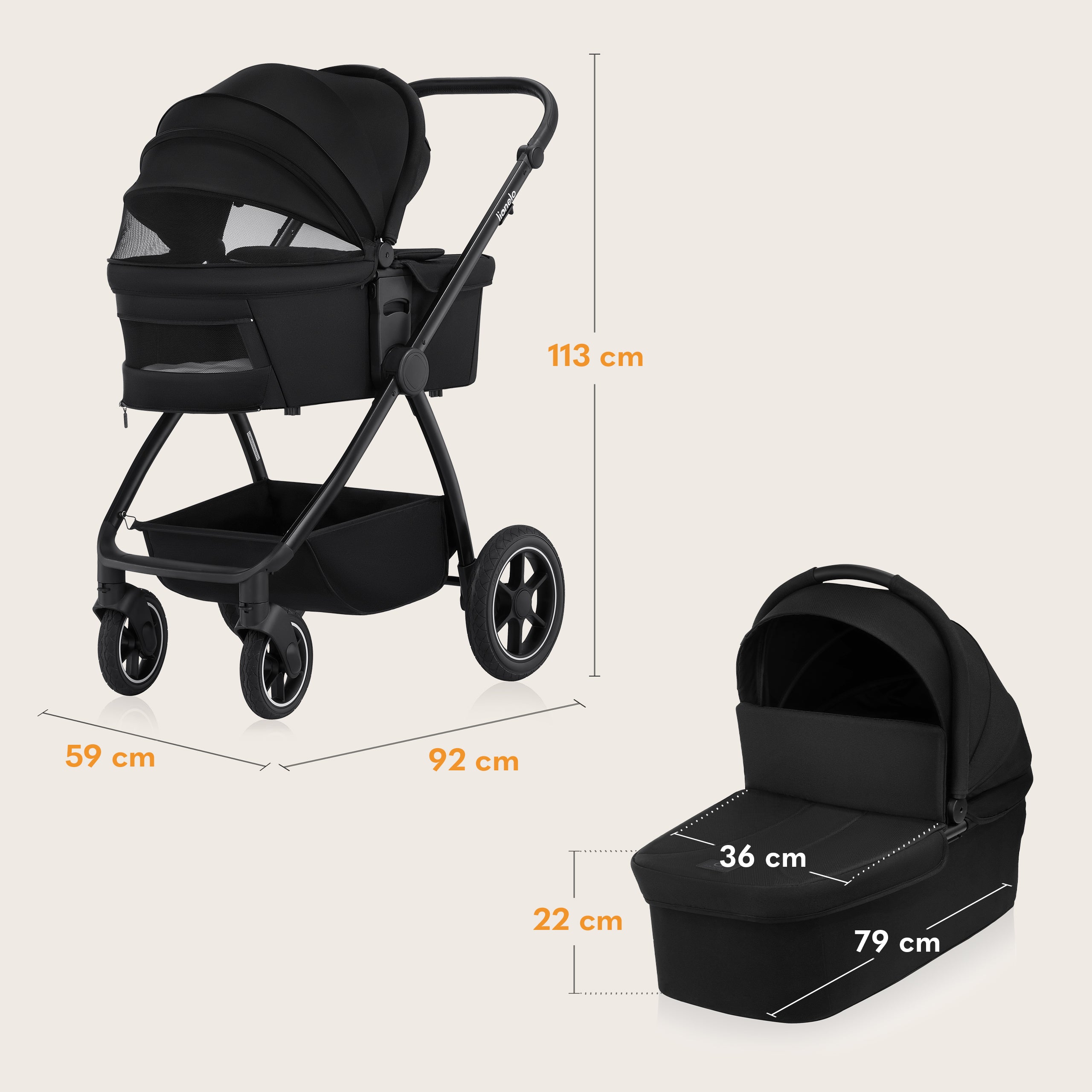 Coche Travel System 3 en 1 Meril