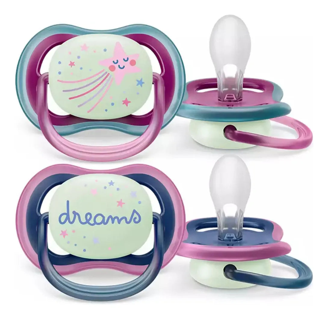 Set 2 Chupetes Ultra Air Night 6-18 meses Girl