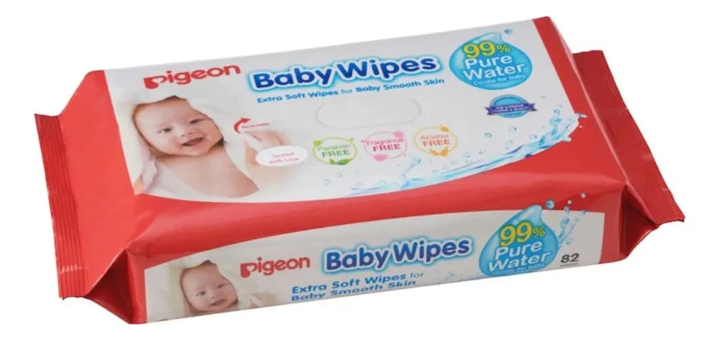 Toallita Humeda 82 Hojas 99% Agua Pura 3en 1 Bolsa Pigeon