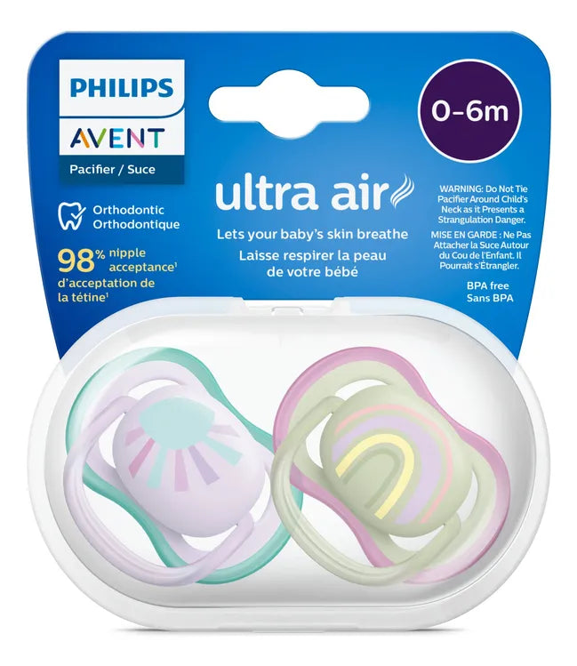 Set 2 chupetes Chupete Ultra Air Philips Avent 0-6 Meses