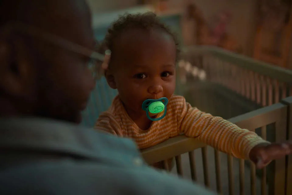 Set 2 Chupetes Ultra Air Night 6-18 meses Boy (estrella-luna)