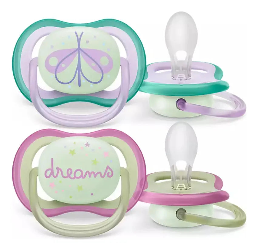 Set 2 chupetes Ultra Air Night 0-6 Meses