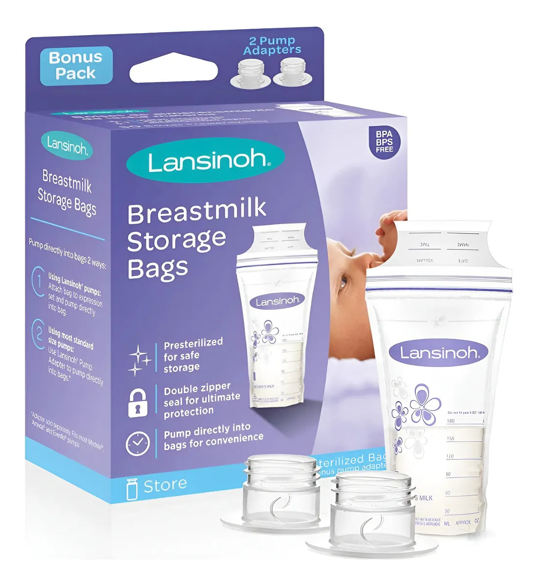 Bolsa Almacenamiento 50un+adaptador Lansinoh