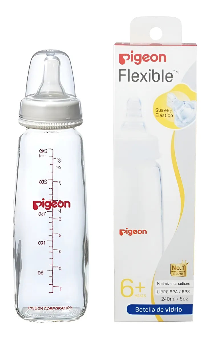 Mamadera vidrio Flexible corte Y 240 ml Pigeon