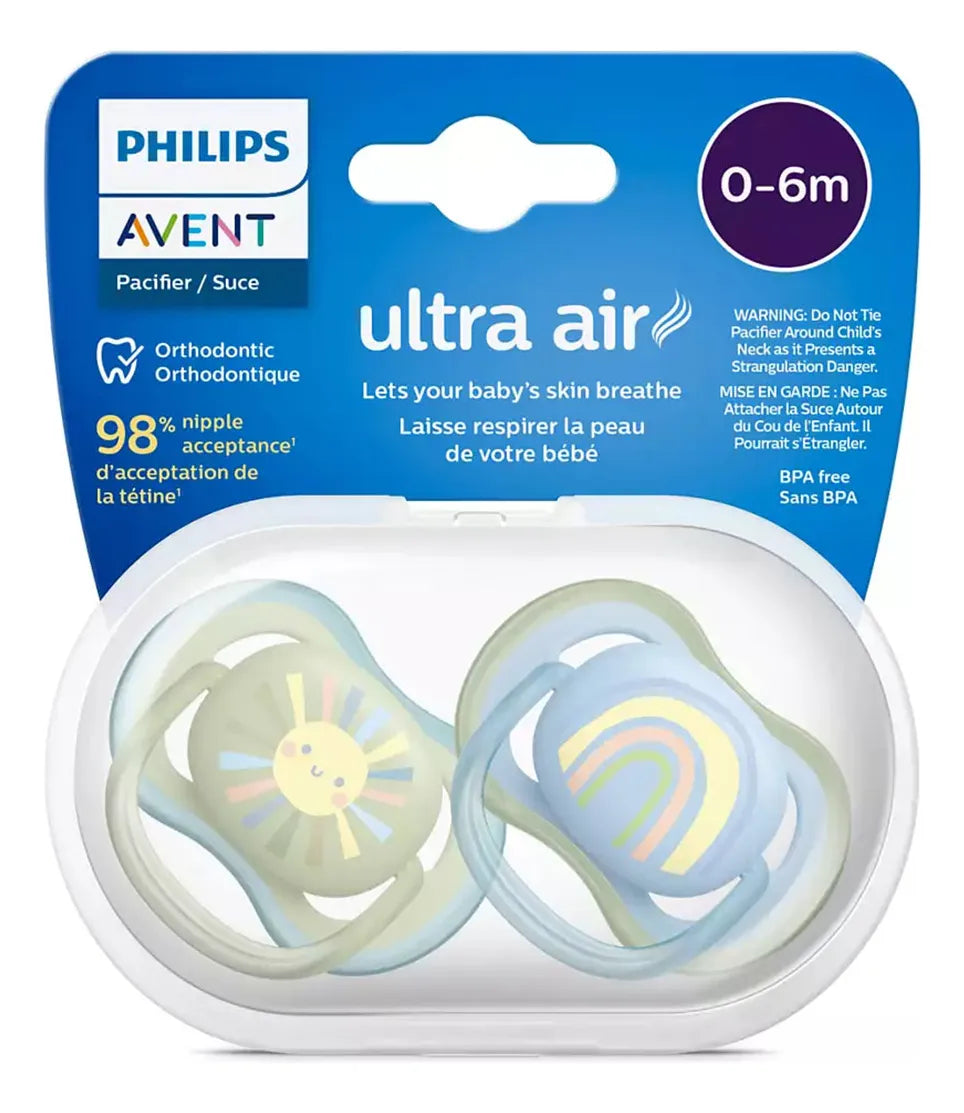 Set 2 chupetes Chupete Ultra Air Philips Avent 0-6 Meses