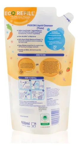 Limpiador De Biberones Recarga 650ml Yuzu
