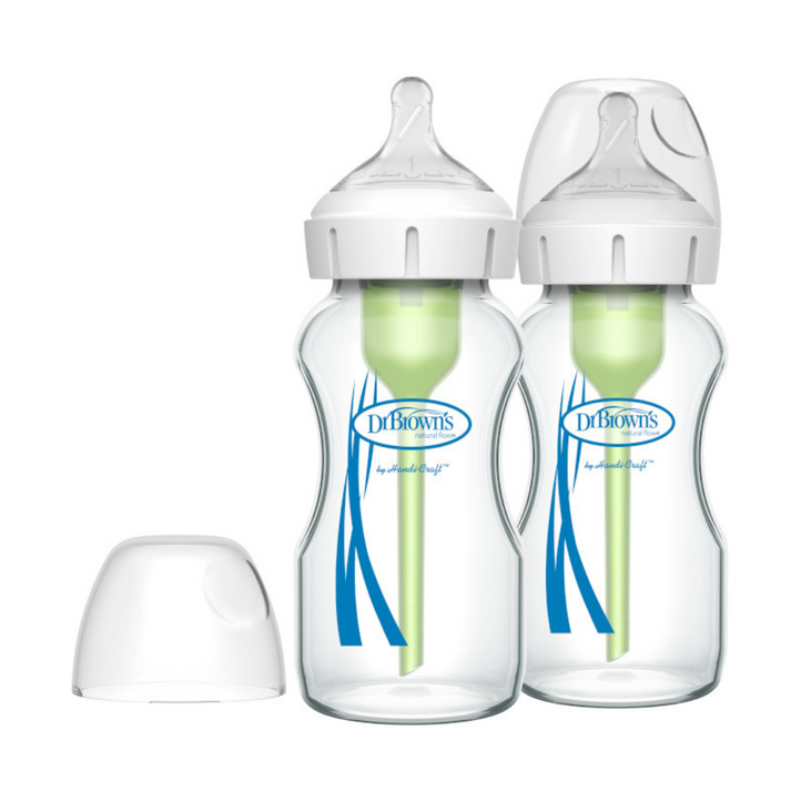 Pack 2 Mamaderas Anticólico Boca Ancha Vidrio 270ml Dr Brown’s
