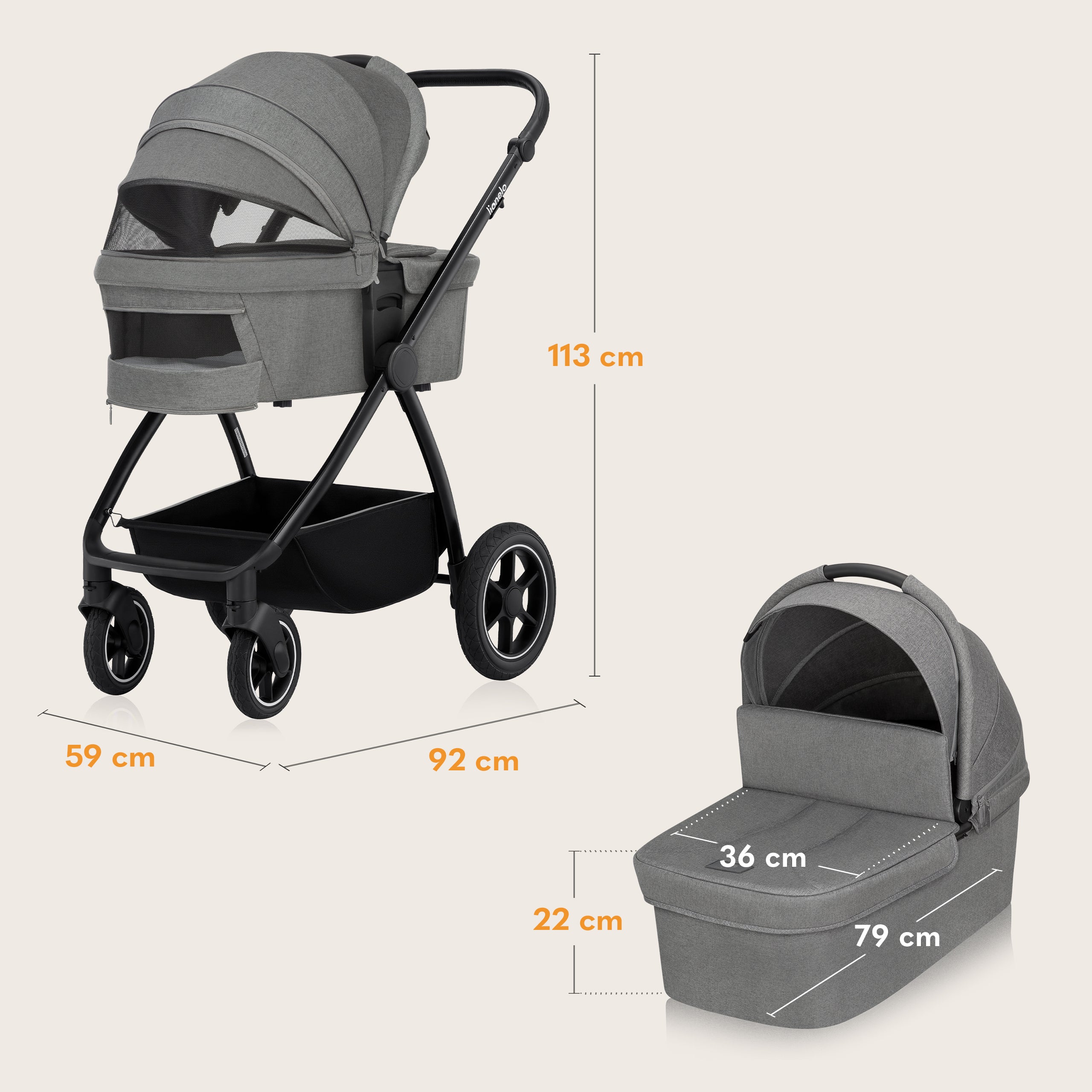 Coche Travel System 3 en 1 Meril