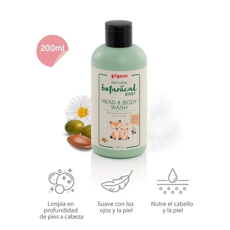 Shampoo y jabón 2 en 1 Botanical Pigeon 200ml
