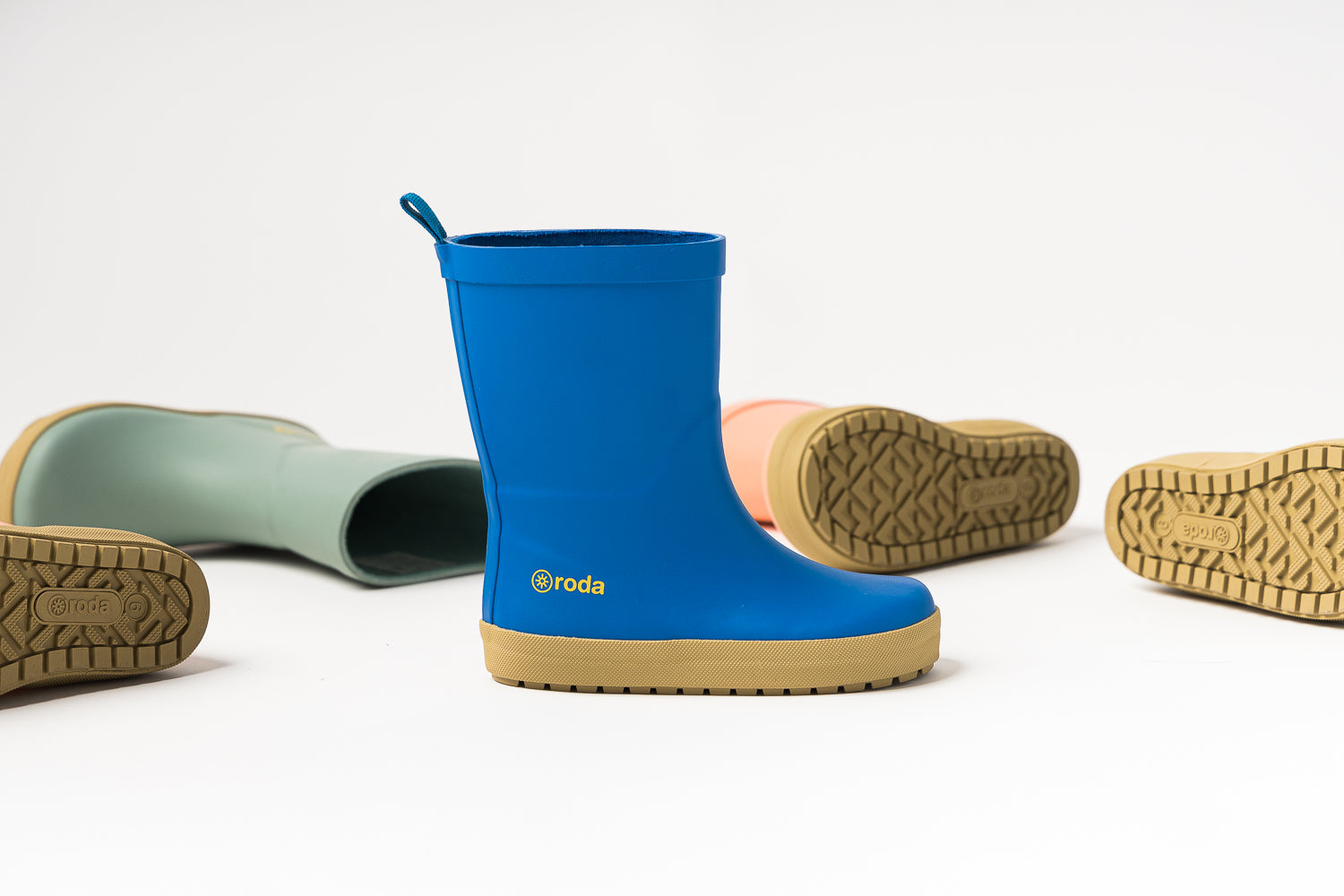 Botas de agua para niños y niñas Roda azul