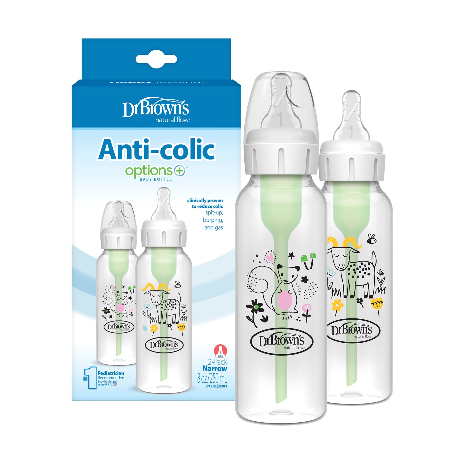 Pack 2 Mamaderas Anticólico Estándar Vidrio  250 ml
