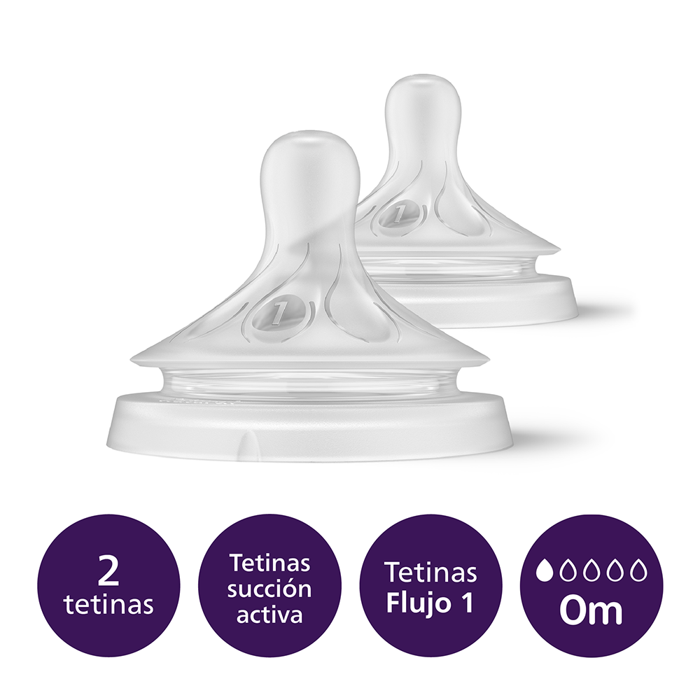 Tetinas Natural Response Flujo espeso 6m+ 2 piezas Flujo