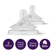 Tetinas Natural Response Flujo espeso 6m+ 2 piezas Flujo