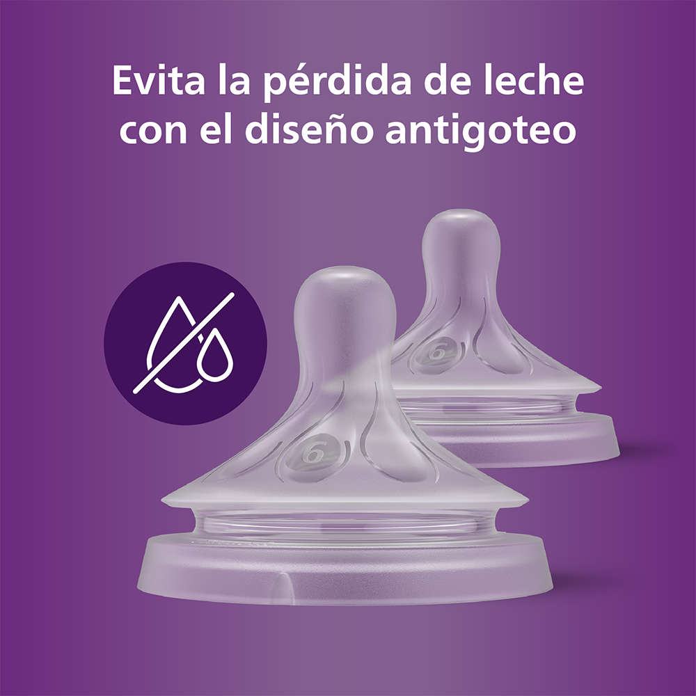 Tetinas Natural Response Flujo espeso 6m+ 2 piezas Flujo