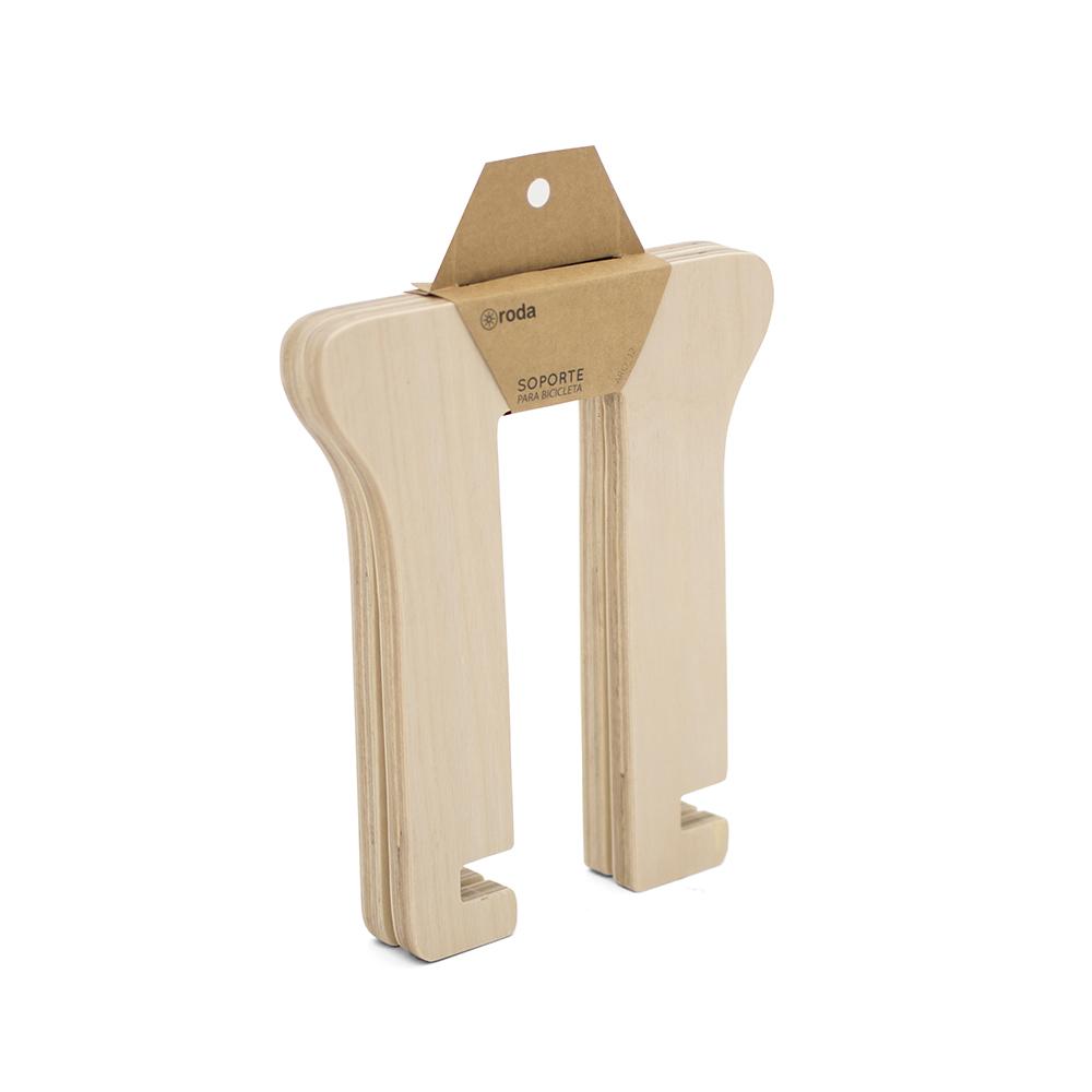 Soporte de madera para bicicleta