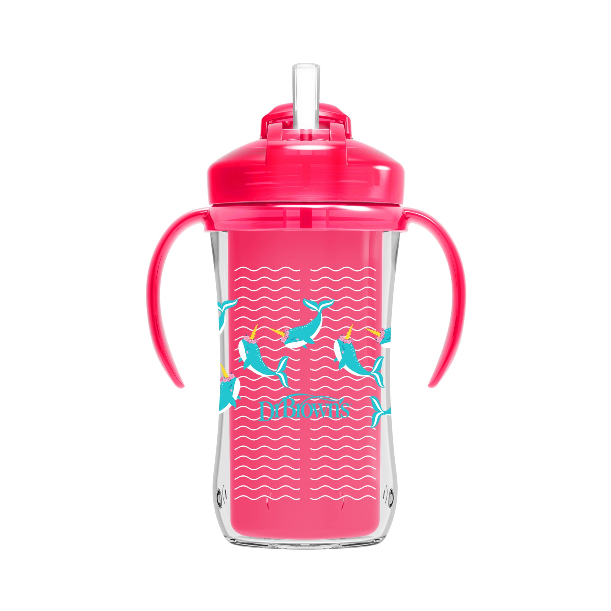 Vaso Térmico con pajita 300ml 12M+ Rosado