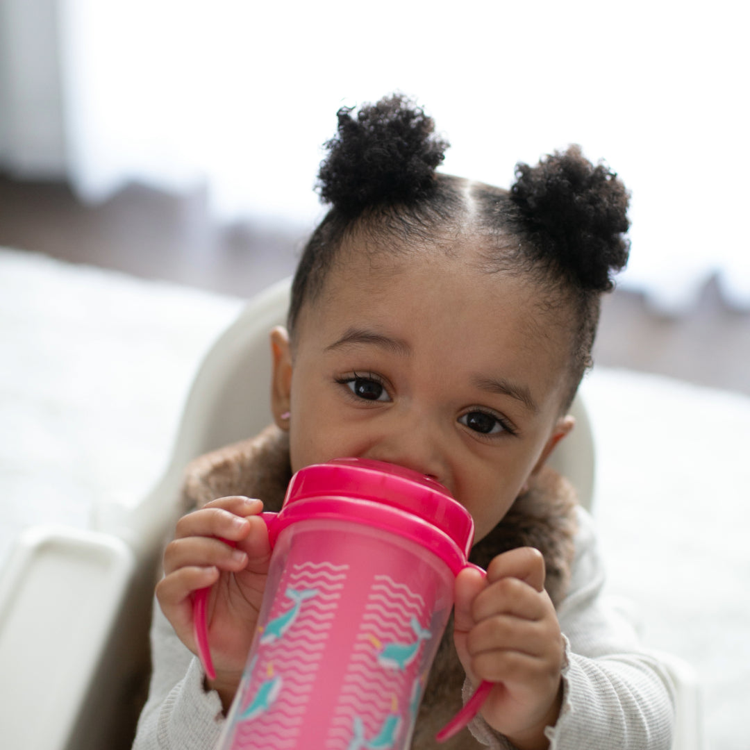 Vaso Térmico con pajita 300ml 12M+ Rosado