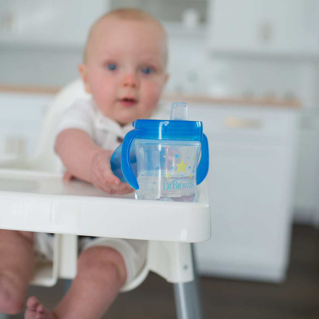 Vaso con asas y boquilla blanda 180ml 6M+