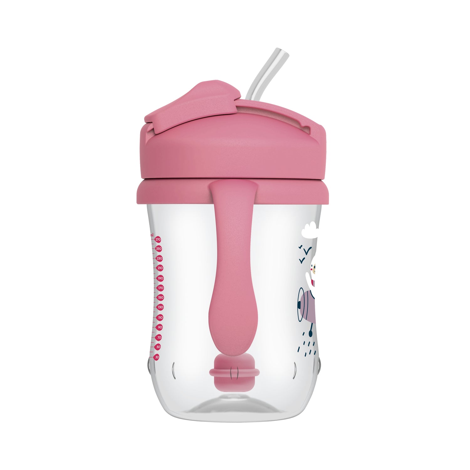 1er Vaso con asas y pajita 270ml 6M+