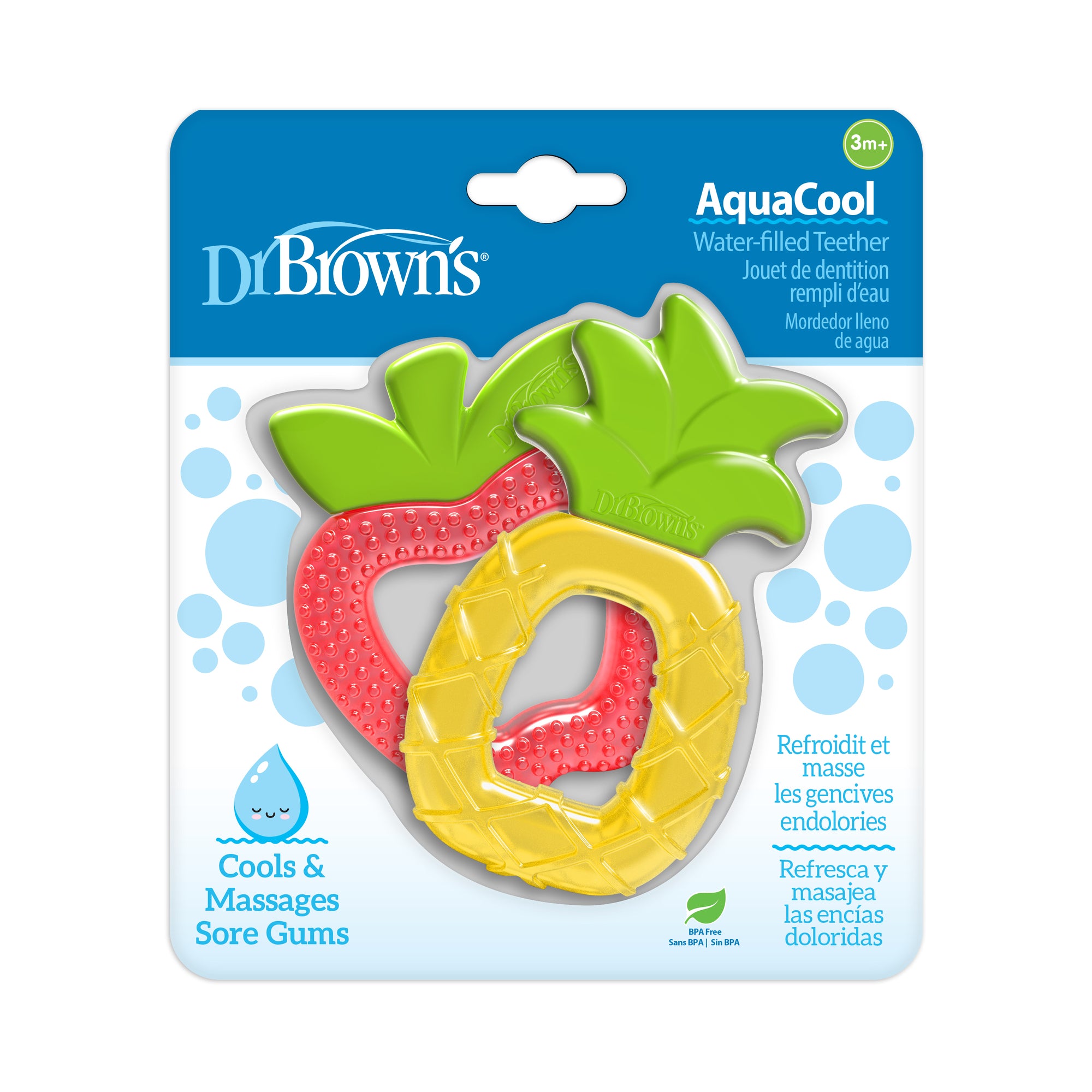 Mordedor lleno de agua 3M+, 1 piña y 1 Manzana Dr. Brown’s