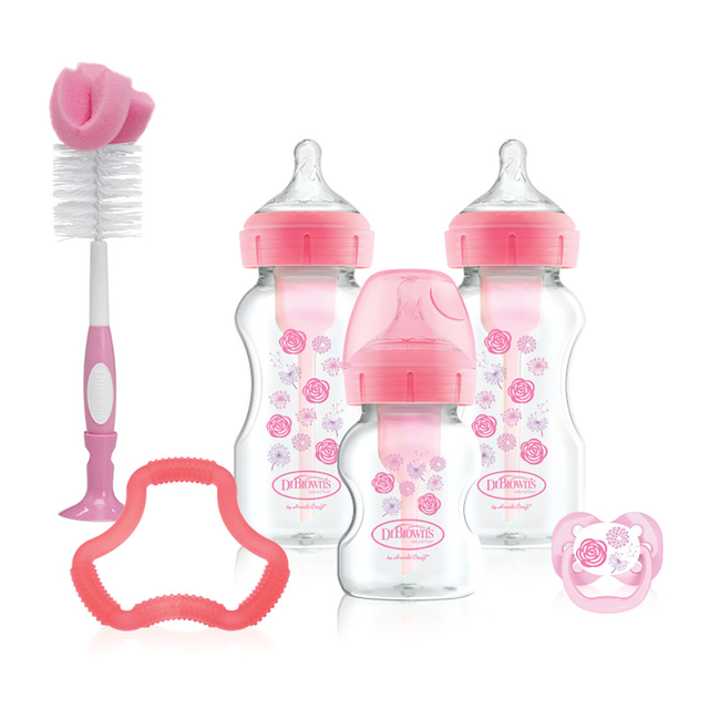 SET Regalo Boca Ancha Anticólico Rosado Dr Brown’s