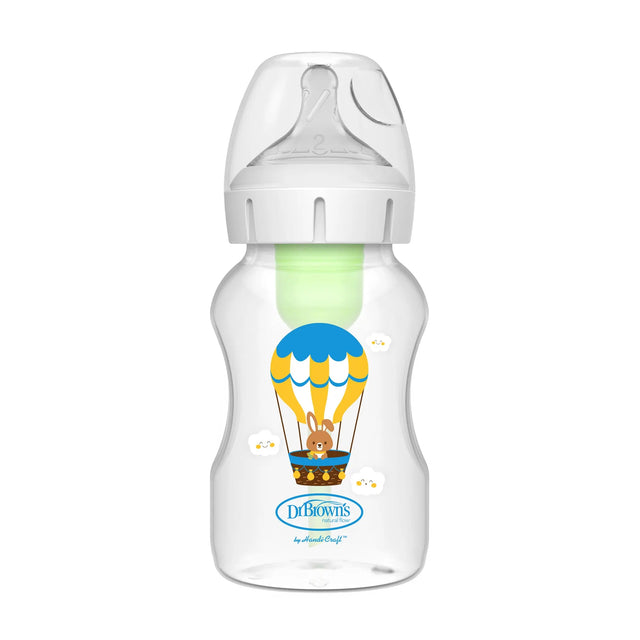 Mamadera Anticólico Boca Ancha 330ml con Tetina 3M+ Conejo en Globo Dr Brown’s