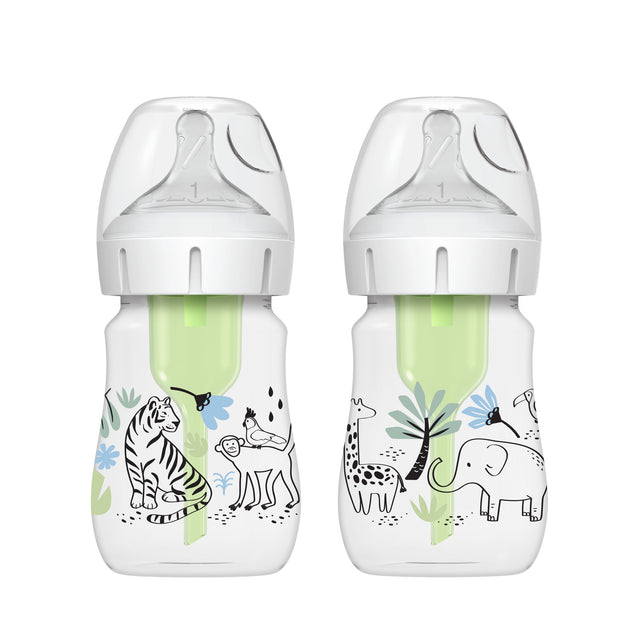Pack 2 Mamaderas Anticólico Boca Ancha 150ml Jungla Dr Brown’s