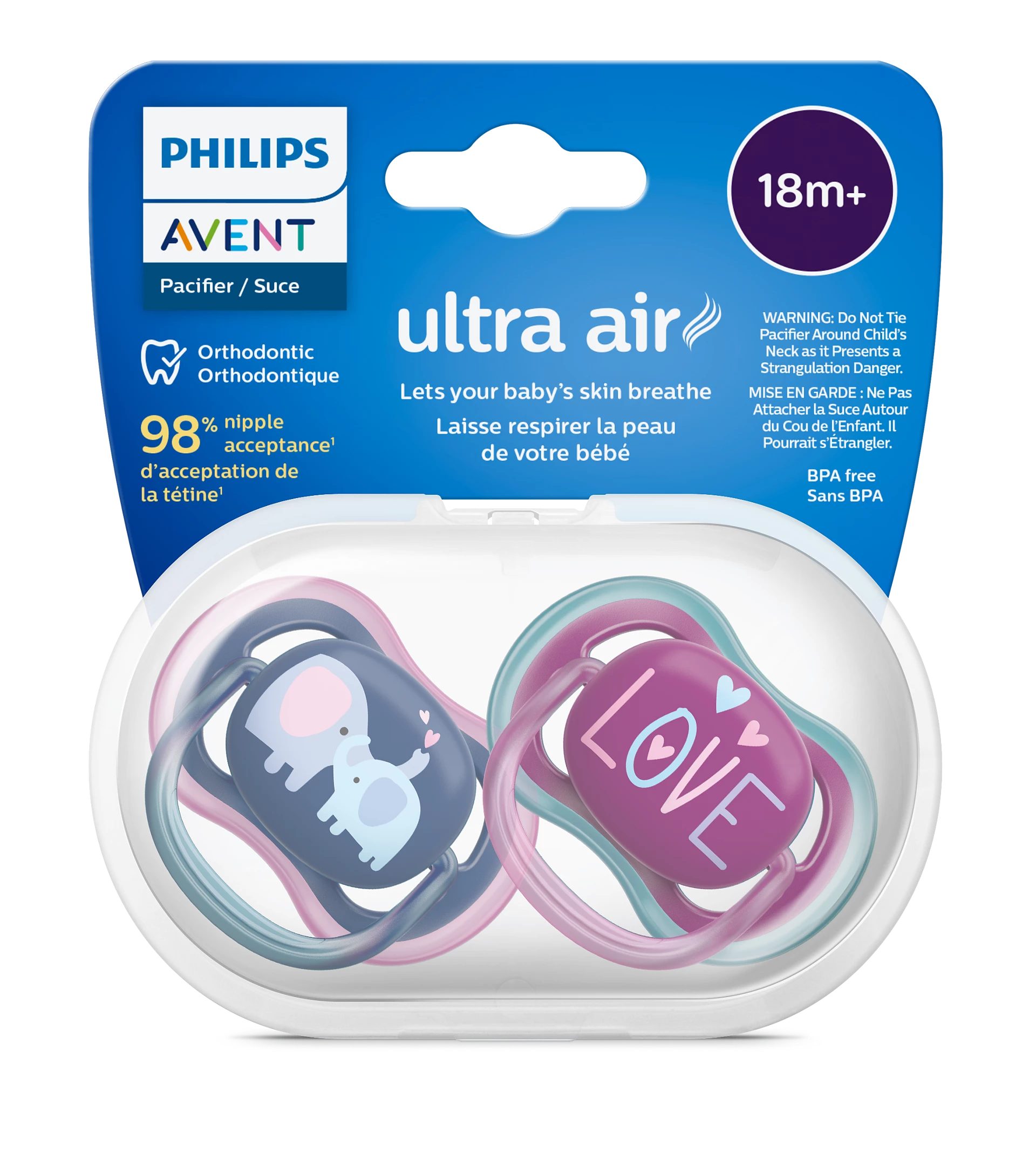 Set 2 Chupetes Philips Avent Ultra Air 18m+