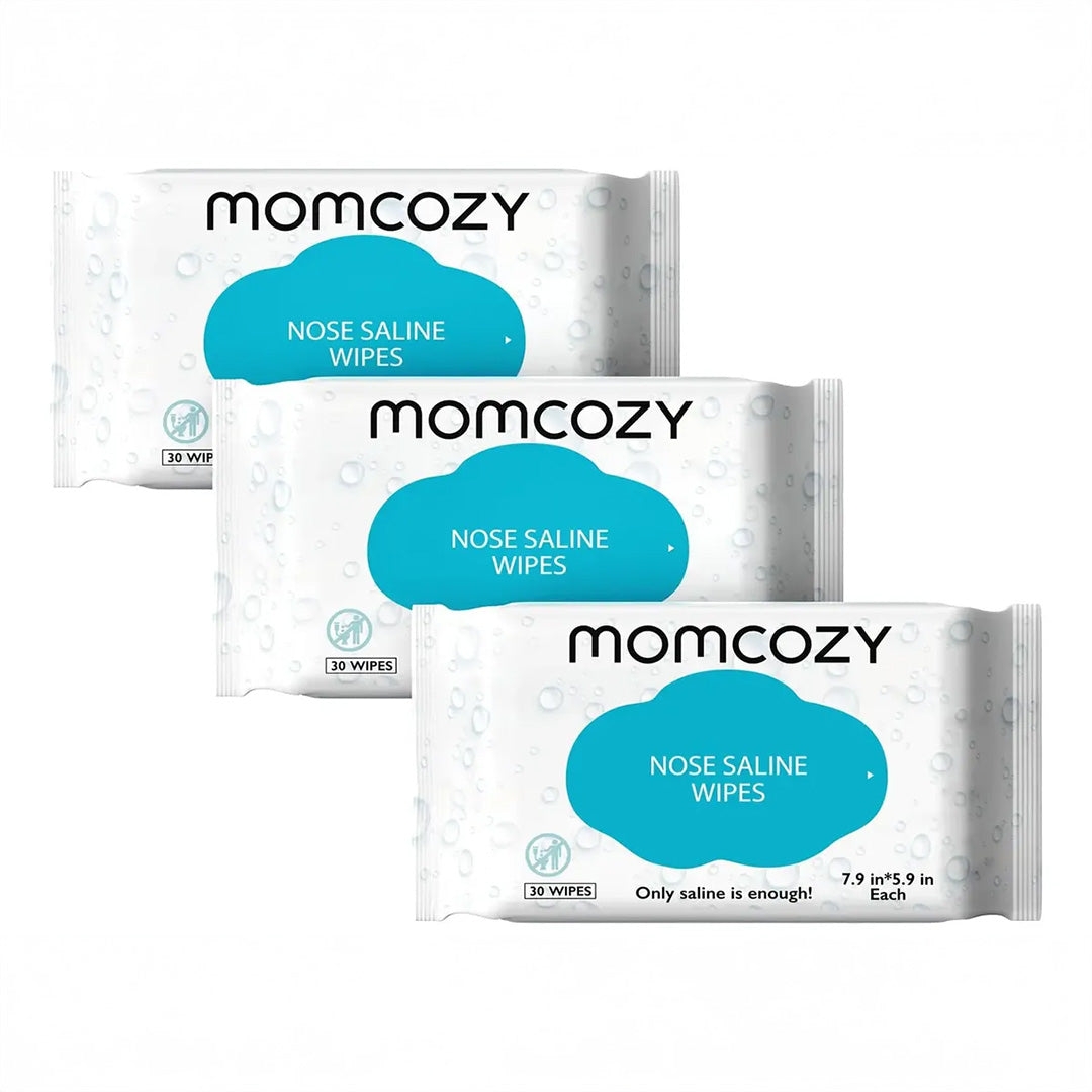 Toallitas húmedas con solución salina Momcozy para nariz y cara