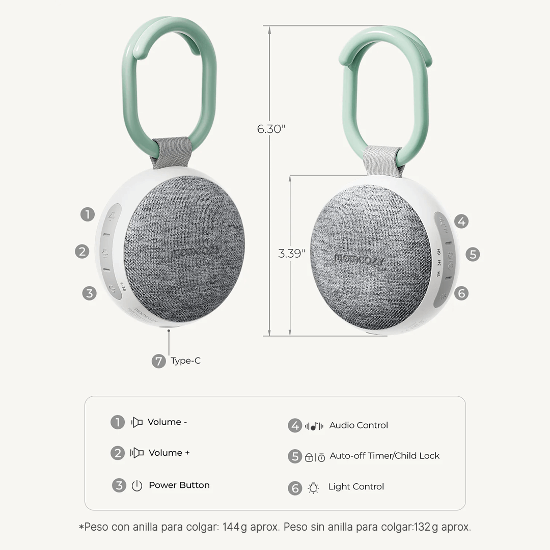 Ruido Blanco Portatil para Coche de Bebe