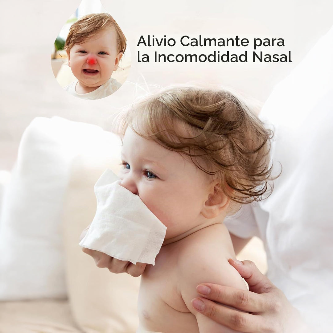 Toallita salina para limpiar la nariz del bebé
