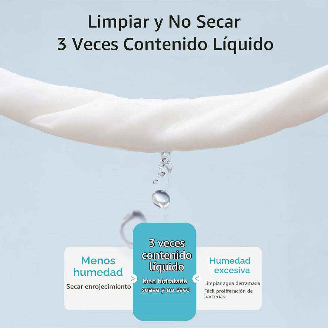 Toallitas biodegradables de fibras vírgenes