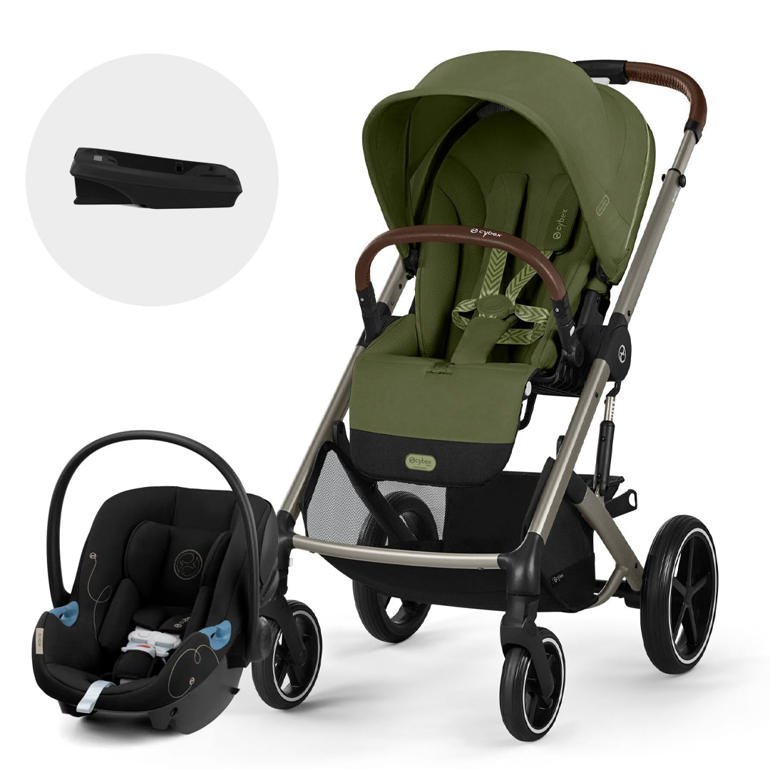 Travel System Balios S Lux 3.0 + Aton G + Base G Taupe Moss Khaki Green