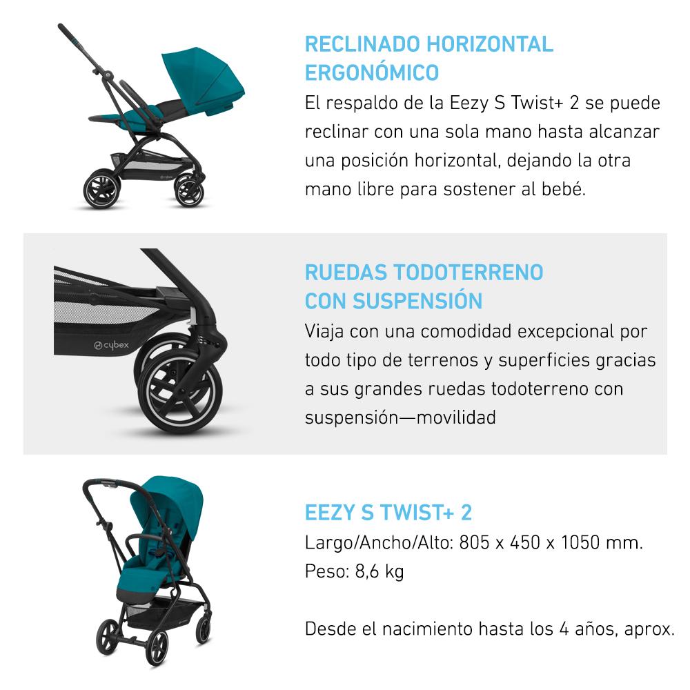 Travel System Eezy S Twist PLUS 2 + Aton S2 + Base Cybex - Cybex-MiniNuts expertos en coches y sillas de auto para bebé