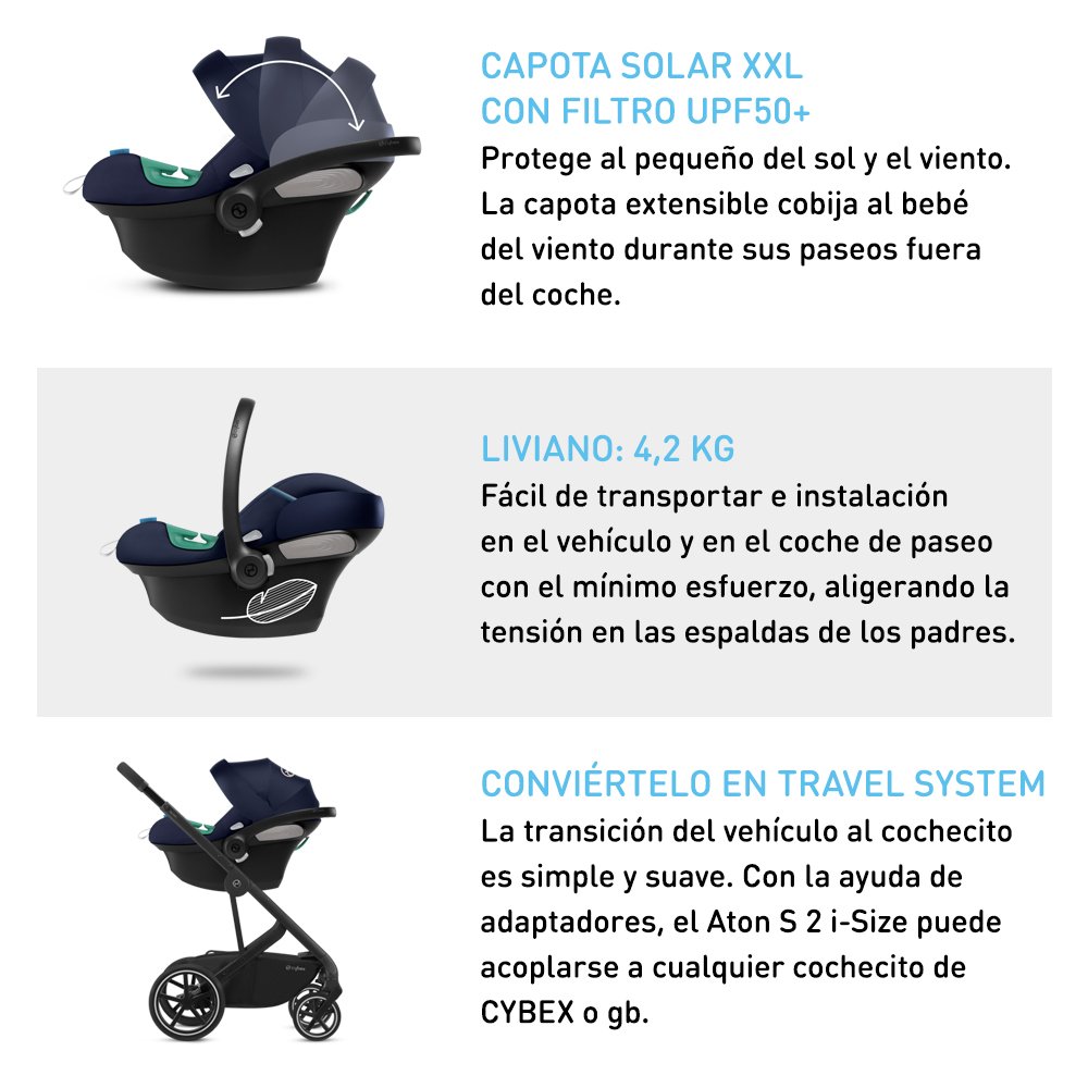 Travel System Gazelle S TPE + Aton S2 + Base - Cybex-MiniNuts expertos en coches y sillas de auto para bebé